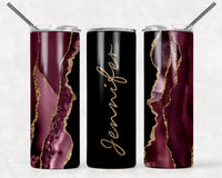 Ruby Red, Gold & Black Tumbler