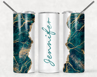 Emerald Marble & White Tumbler