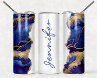 Indigo Marble & White Tumbler