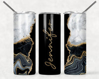 Black & White Marble Tumbler