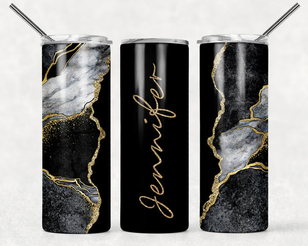 Black & White Marble Tumbler