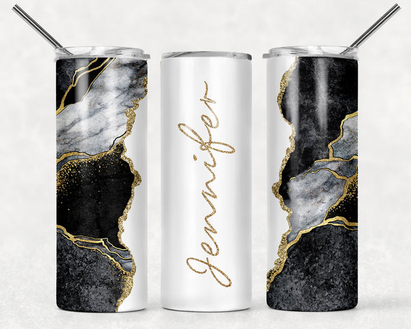 White & Black Marble Tumbler