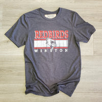 Redbirds Tee - Charcoal