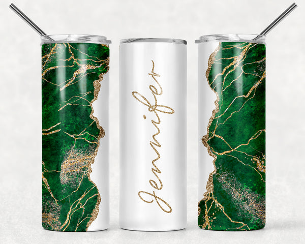 Emerald Green With Gold Accent Tumbler