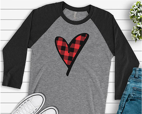 Plaid Heart Transfer